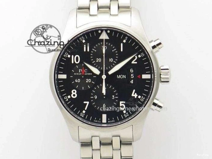 MIROTIME 0304 Reliable Pilot Chrono Blue Angels Black Ceramic ZF Best Edition on Blue Leather Strap A 7088